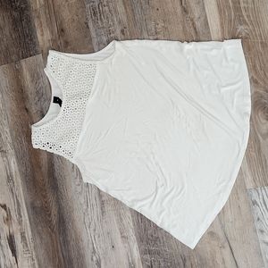 Agnes & Dora White Tank Top with Eyelet Detail